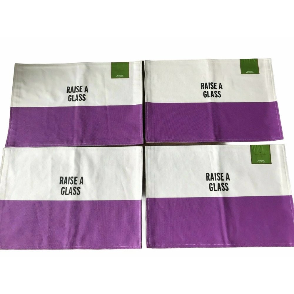 KATE SPADE Place Mat Set of 4 Raise a Glass